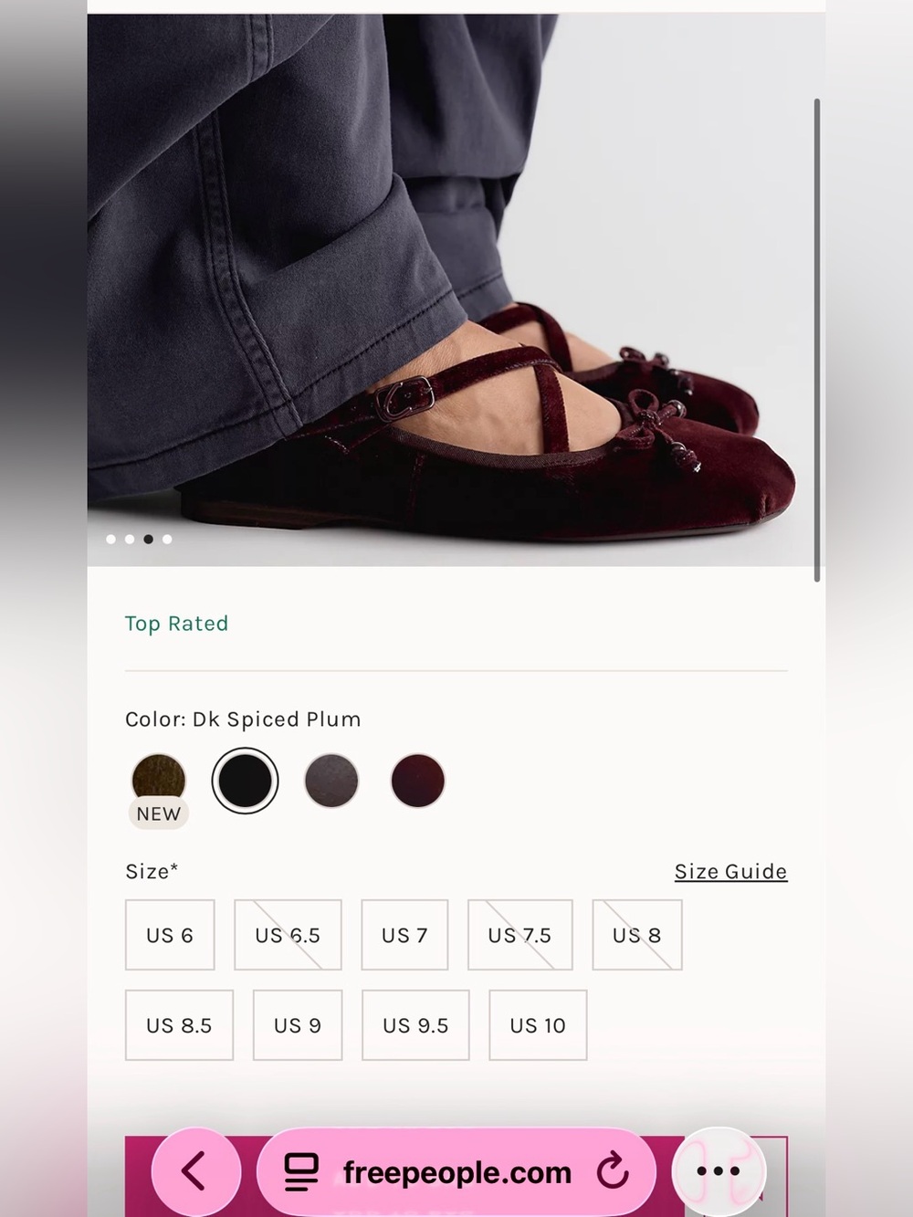 Circus NY by Sam Edelman Zuri burgundy Velvet Bow Ballerina Flats